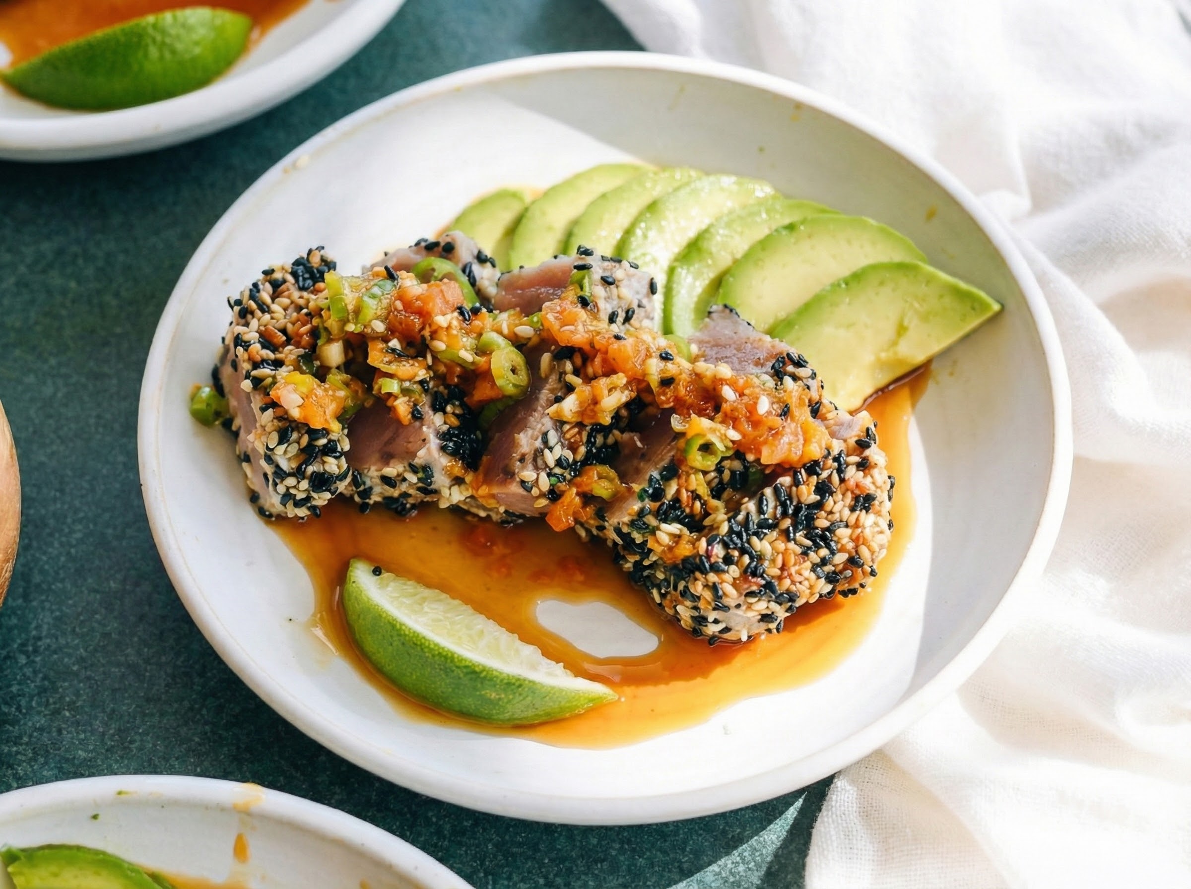 Seared Yellowfin Tuna with sesame crust