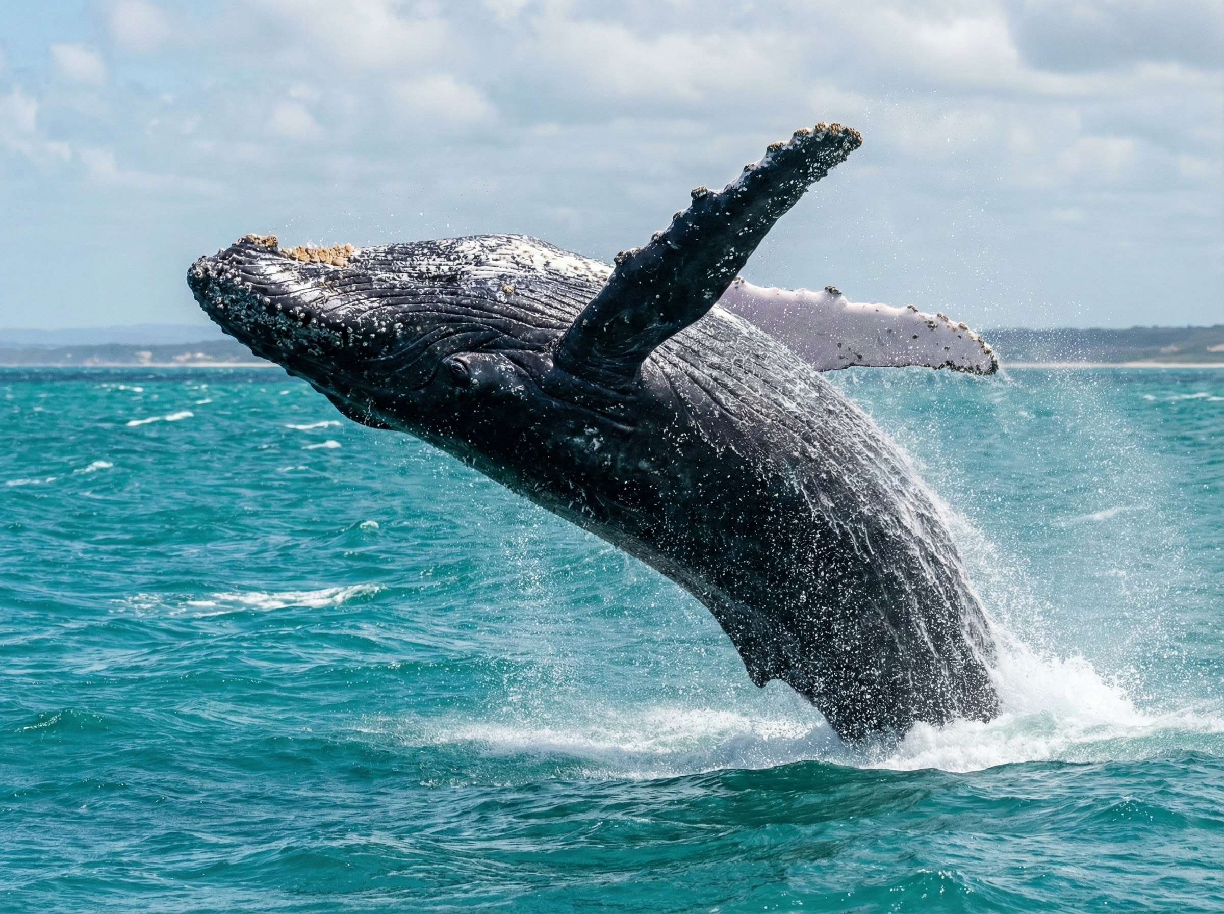 Humpback whale breaching